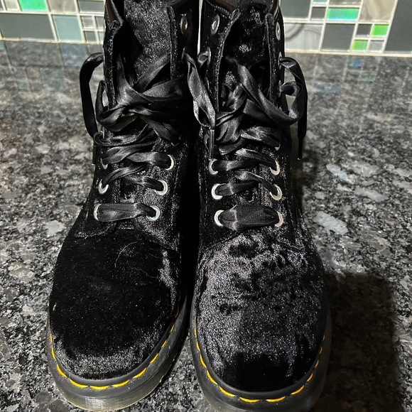 Dr. Martens Shoes - Dr. Martens velvet boots size 9